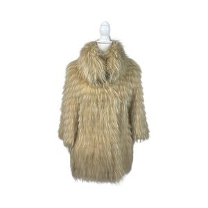 Beige Fur Layered on Knit • Lightweight • 3/4 Sleeve